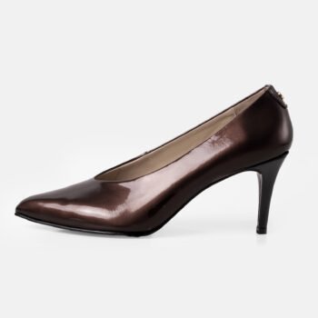 Stiletto BELLA cuero charol marron