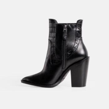 Botin DESTINO cuero croco negro