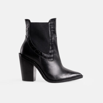 Botin DESTINO cuero croco negro
