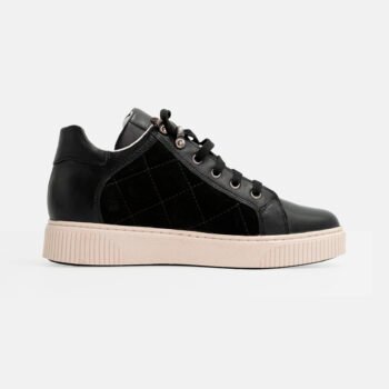 Zapatilla ZA6-2026 cuero gamuza negro