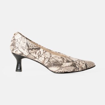 Stiletto taco BELLA cuero verde beige