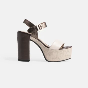 Sandalias PANA-2402 Hueso Plata Quemada