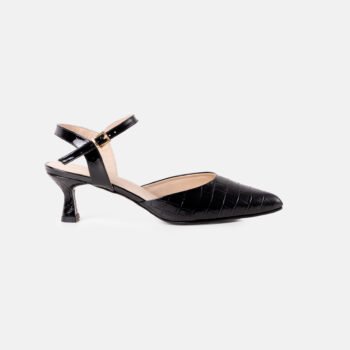 Stiletto JADE cuero charol negro