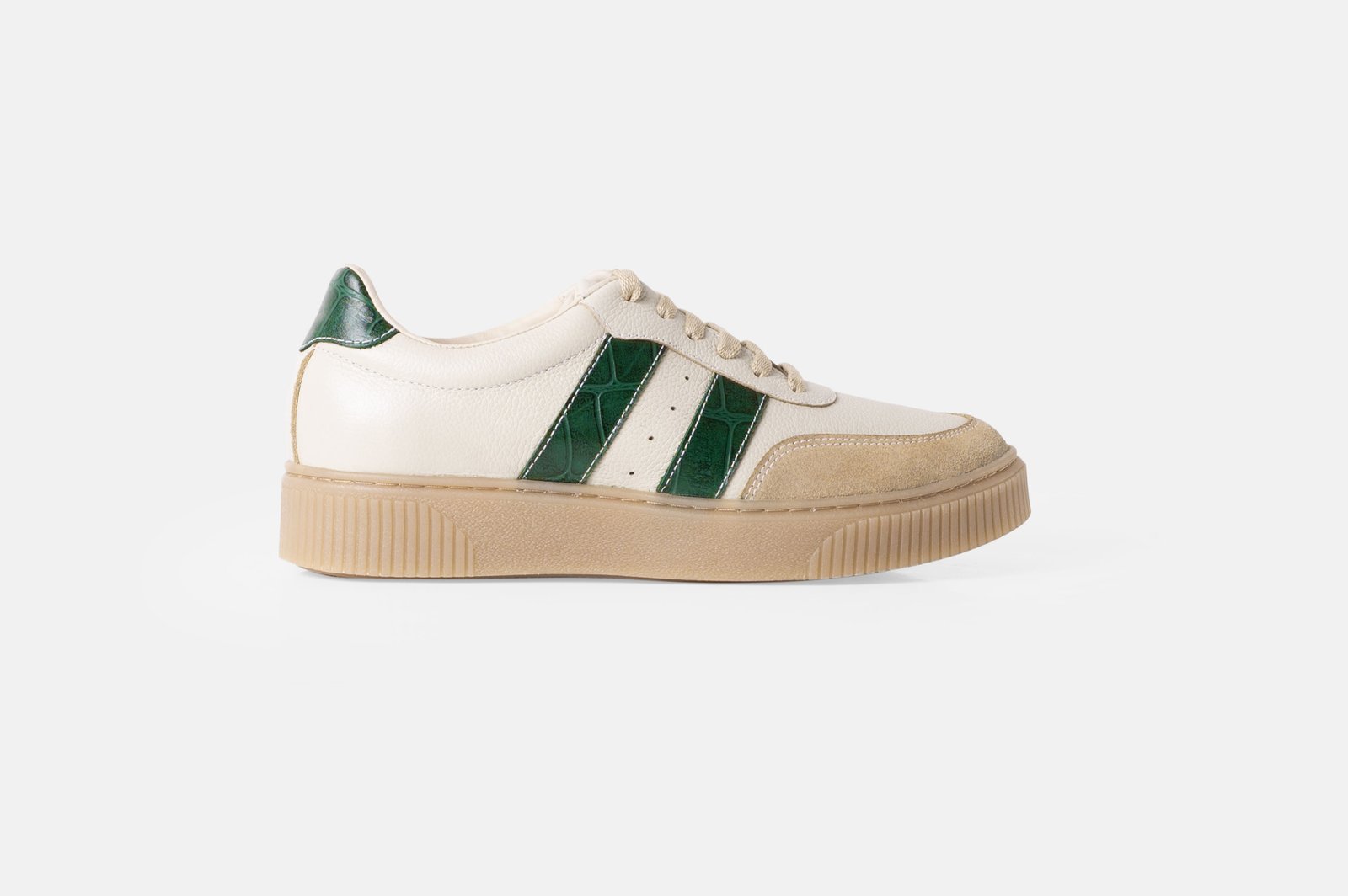 Zapatilla NEW Beige y Verde croco