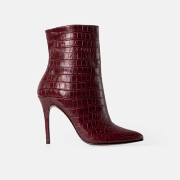 Botín de mujer AISHA Rojo con taco alto