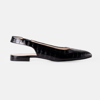 Ballerina ZOE cuero croco negro