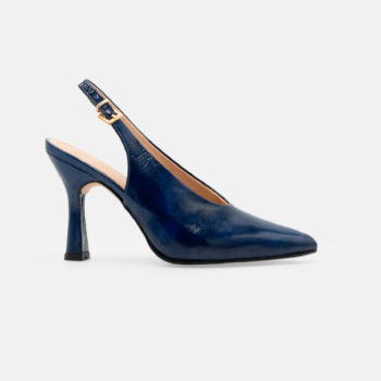 Stilettos MED-26-90 cuero charol azul