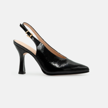 Stilettos MED-26-90 cuero charol negro