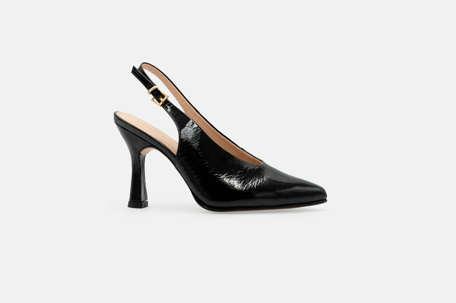Stilettos MED-26-90 cuero charol negro