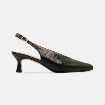 Stilettos MED-26 cuero grabado negro