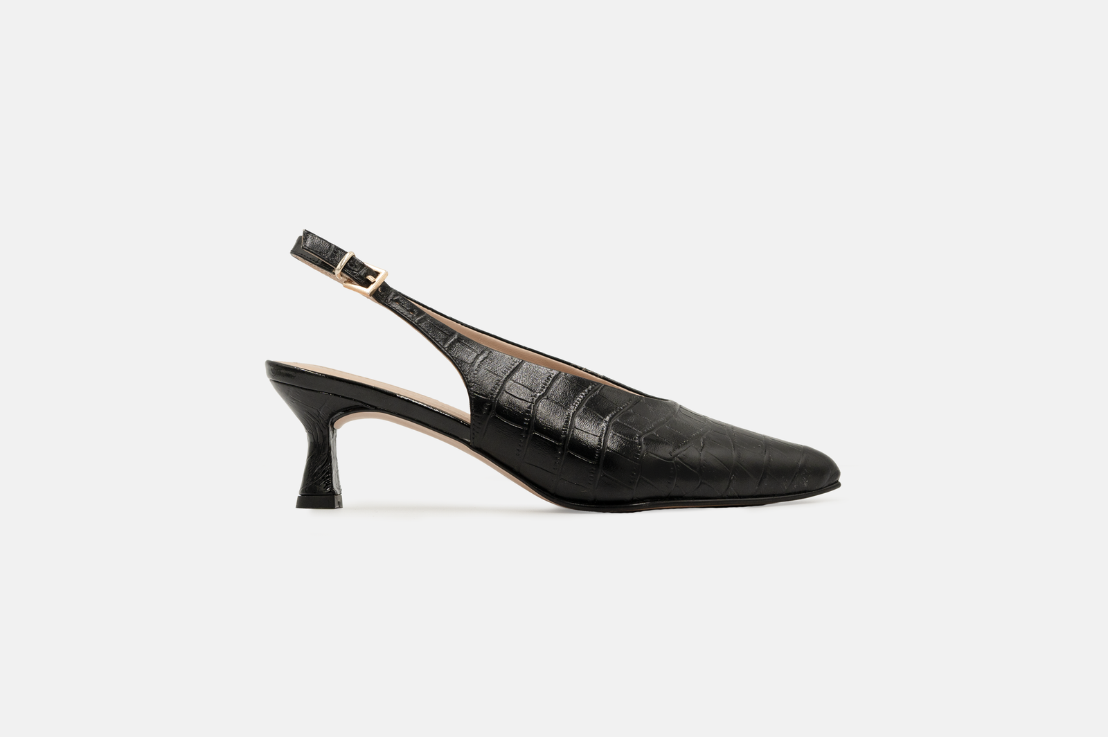 Stilettos MED-26 cuero grabado negro