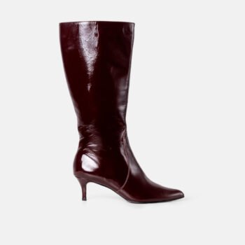 Bota larga LUCIANA Charol color burdeo