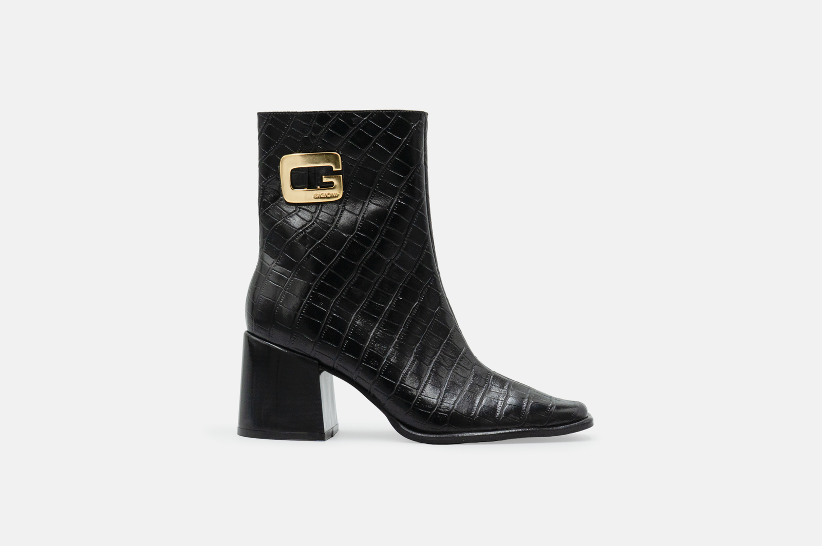 Botin Giorgia en cuero grabado Negro