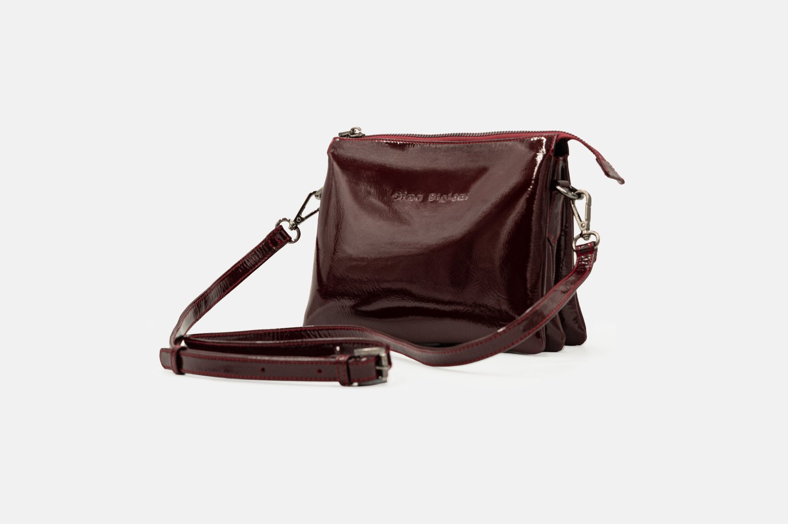 Morral MR-08-26 de cuero charol color vino