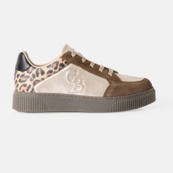 Zapatilla ZA26 dorado color animalprint