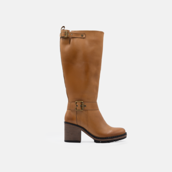 Bota larga CLARISSA cuero color Natural