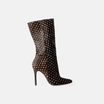 Bota VACA marron con puntos blancos