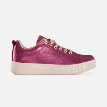 Zapatilla ZA46 Cuero Glitter Rosa Platino
