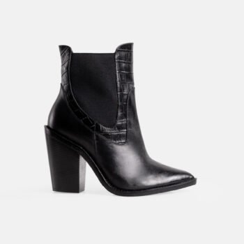 Botin DESTINO cuero croco negro