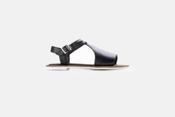 Sandalia FLAT 102 Negro/PLANTA BLANCA
