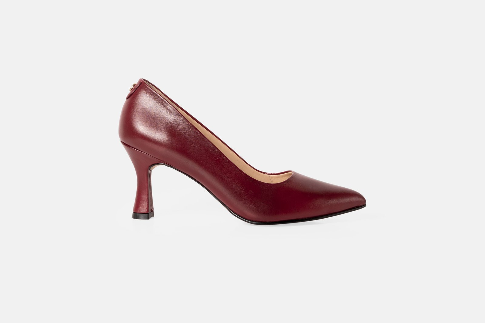 Stiletto SERAPHINE de cuero guinda