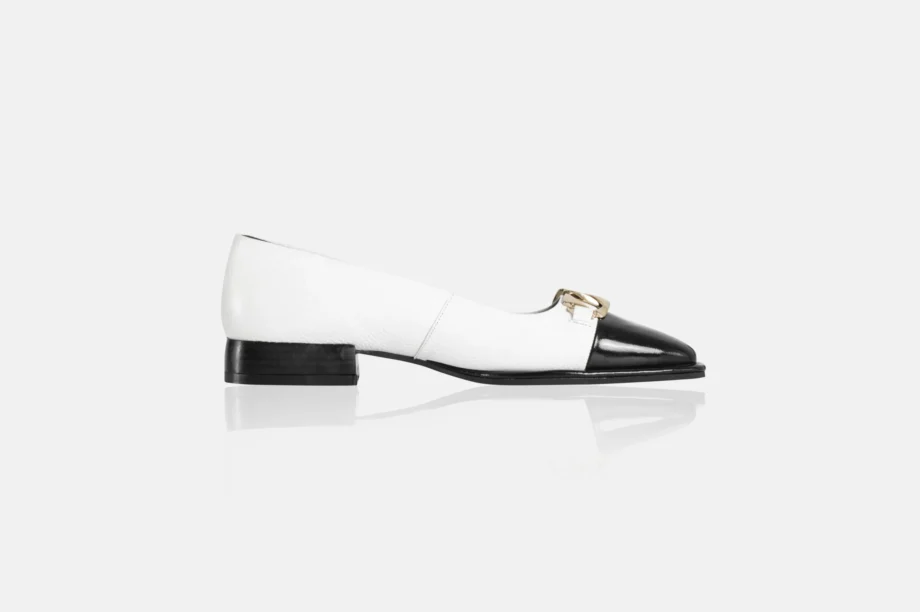 Zapato MARY JAEN 02 BLANCO/ Negro Charol