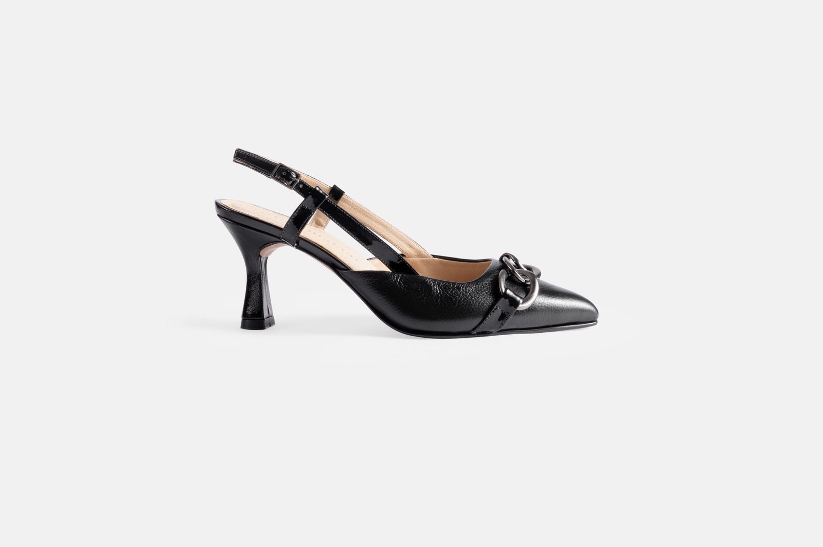 Stiletto CHANEL Negro tiras charol