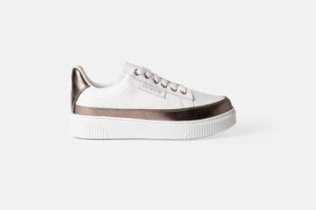 Zapatilla ZA0224 Blanco y Cobre