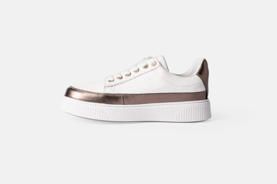 Zapatilla ZA0224 Blanco y Cobre