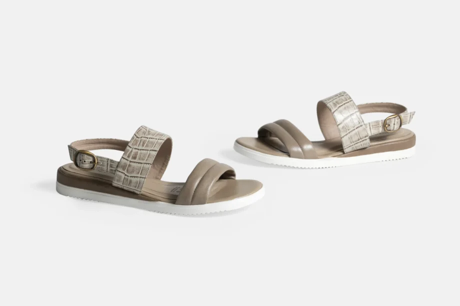 Sandalia PU-19 Croco Beige
