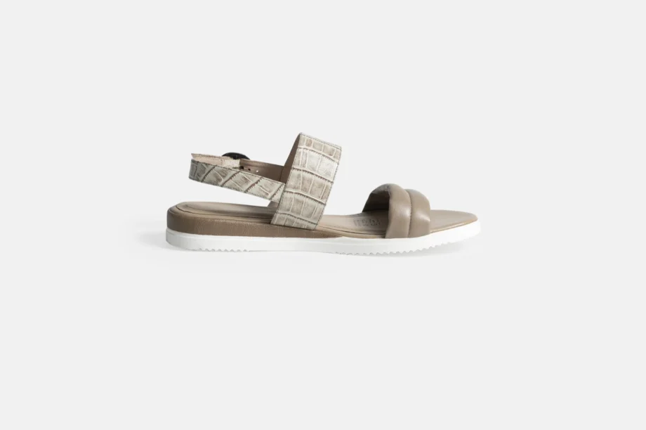 Sandalia PU-19 Croco Beige