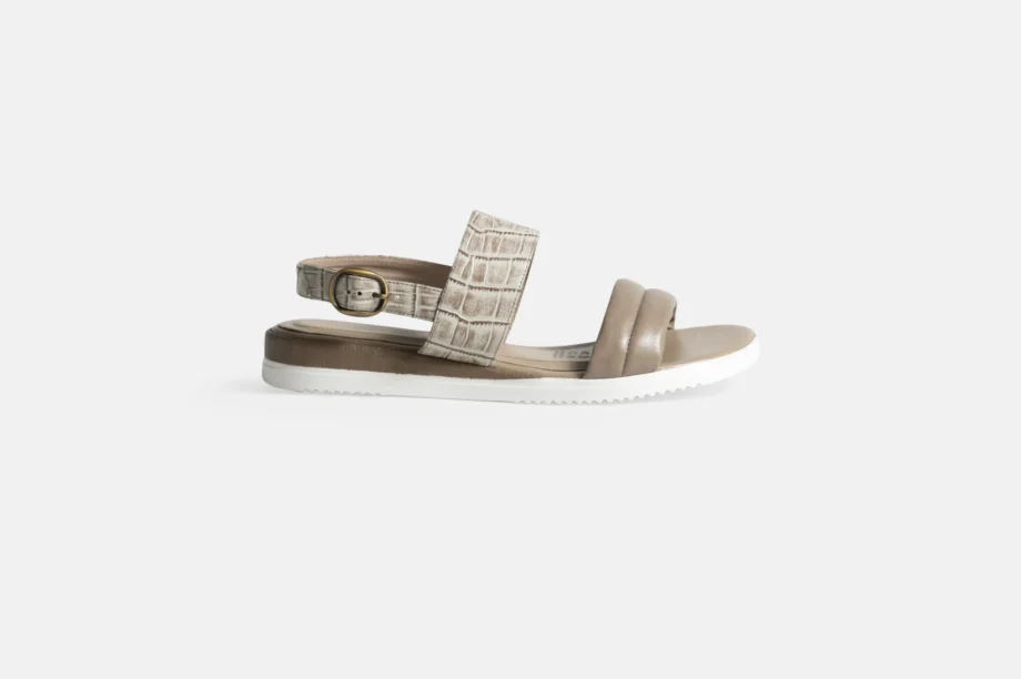 Sandalia PU-19 Croco Beige