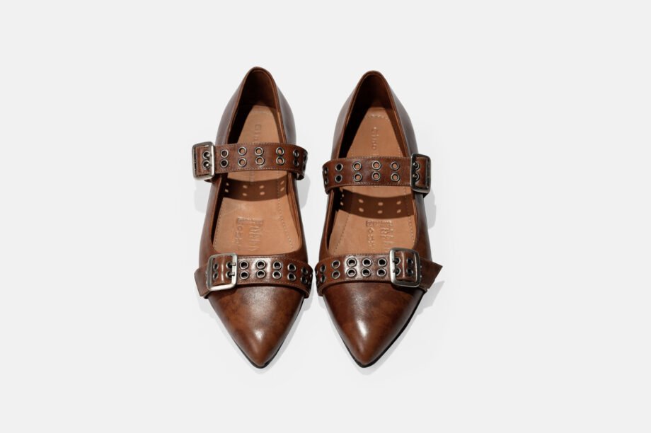 Zapato BALLERINA-10 Marrón Correas