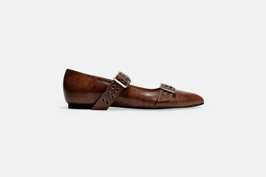 Zapato BALLERINA-10 Marrón Correas
