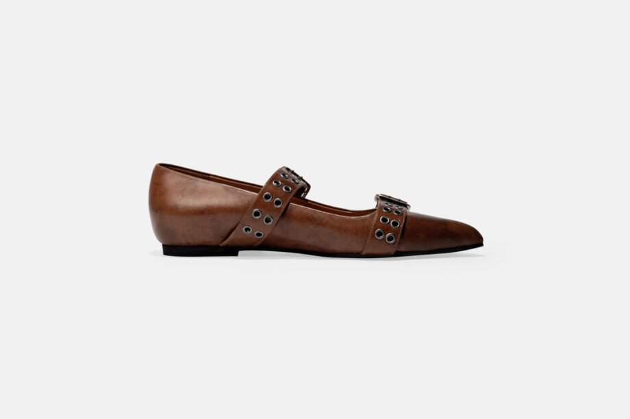 Zapato BALLERINA-10 Marrón Correas