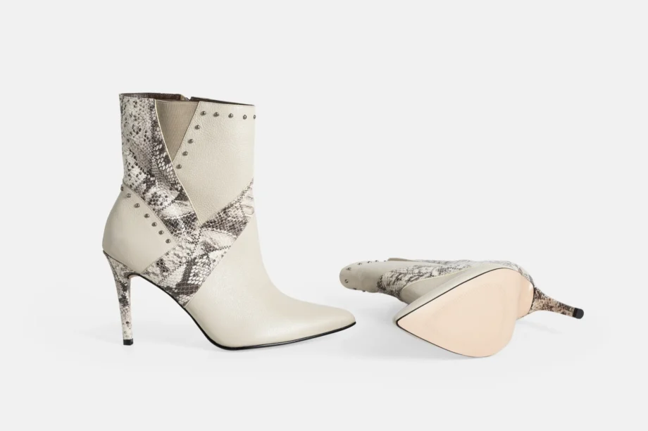 Botin JADE Blanco Culebra Humo