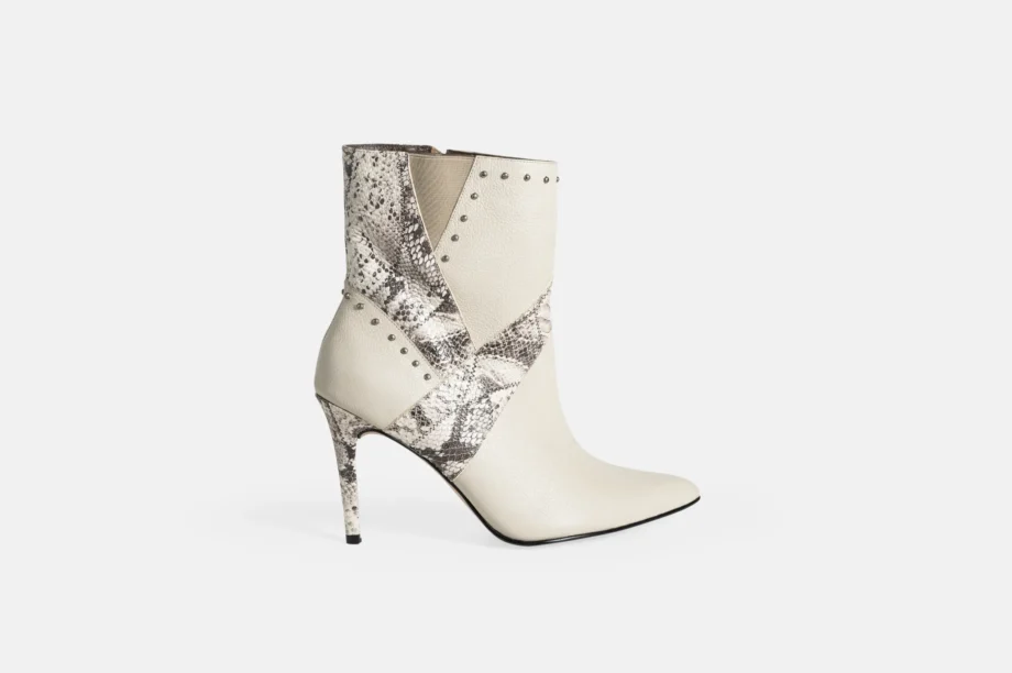 Botin JADE Blanco Culebra Humo