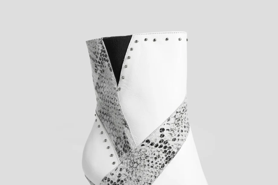 Botin JADE Blanco Culebra Humo