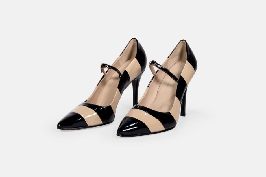 Stiletto EST-100 Franjas Negro y Beige