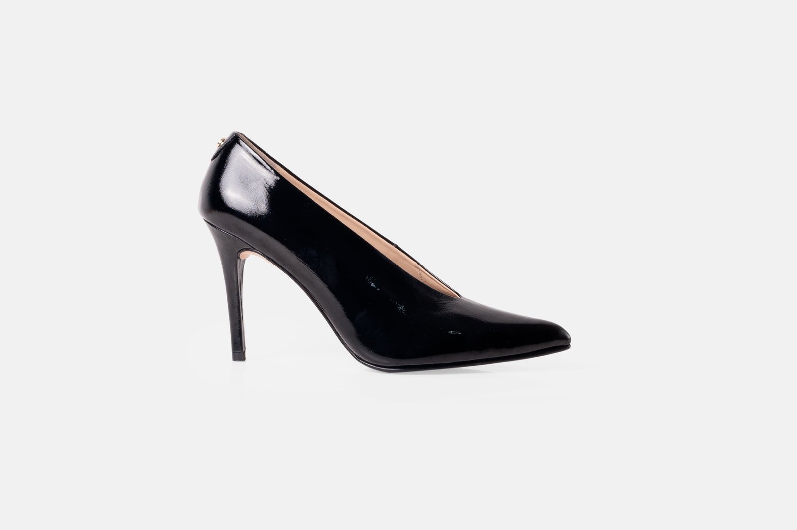 Stiletto EVORY cuero charol negro