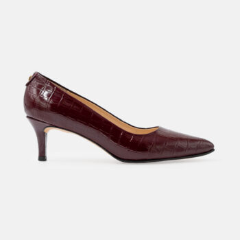 Stiletto EST-1002 Cuero Grabado Charol Vino