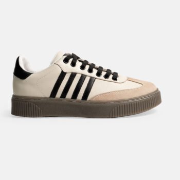 Zapatilla ZAM-04 Beige con 4 franjas