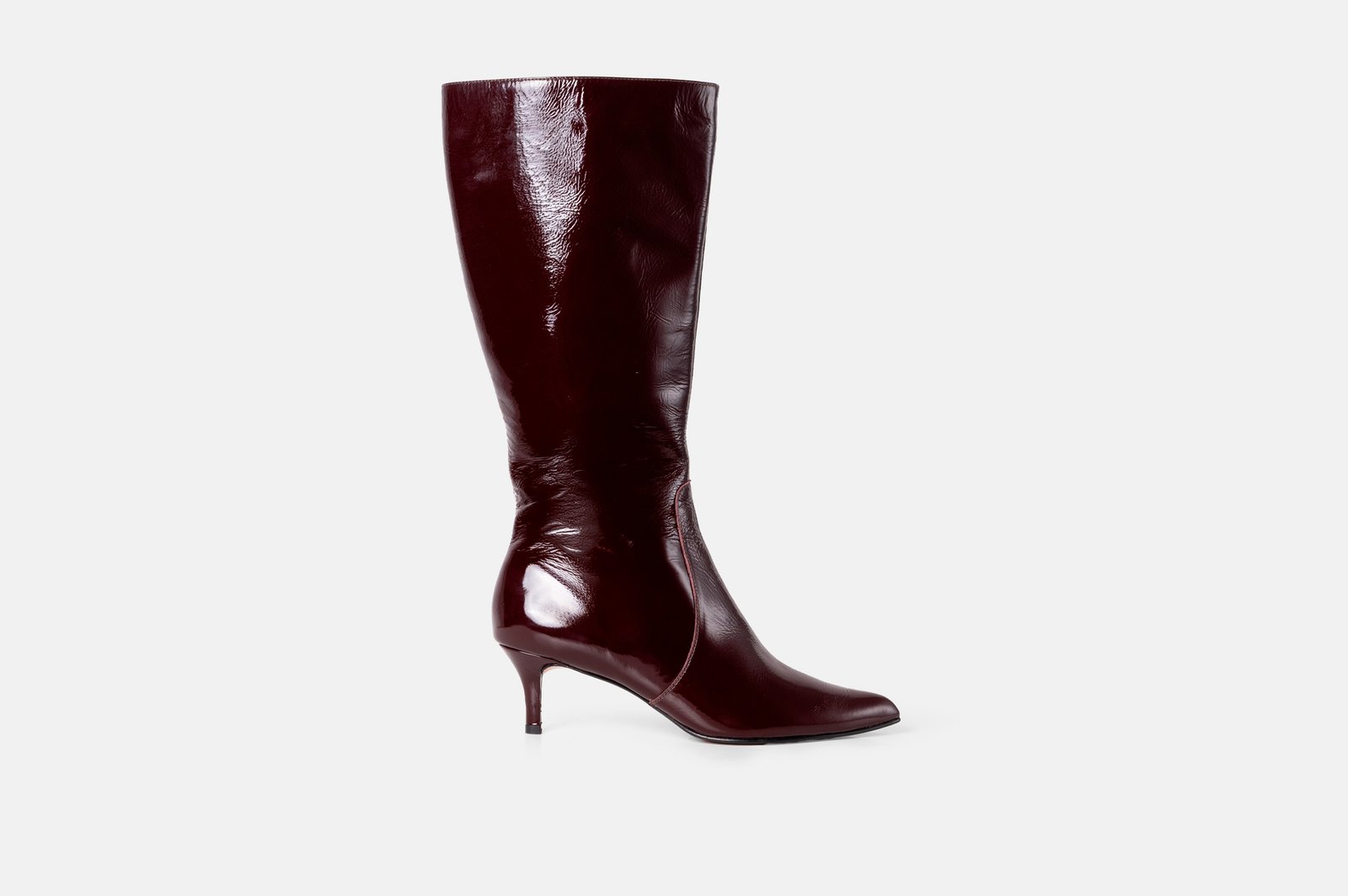 Bota larga LUCIANA Charol color burdeo