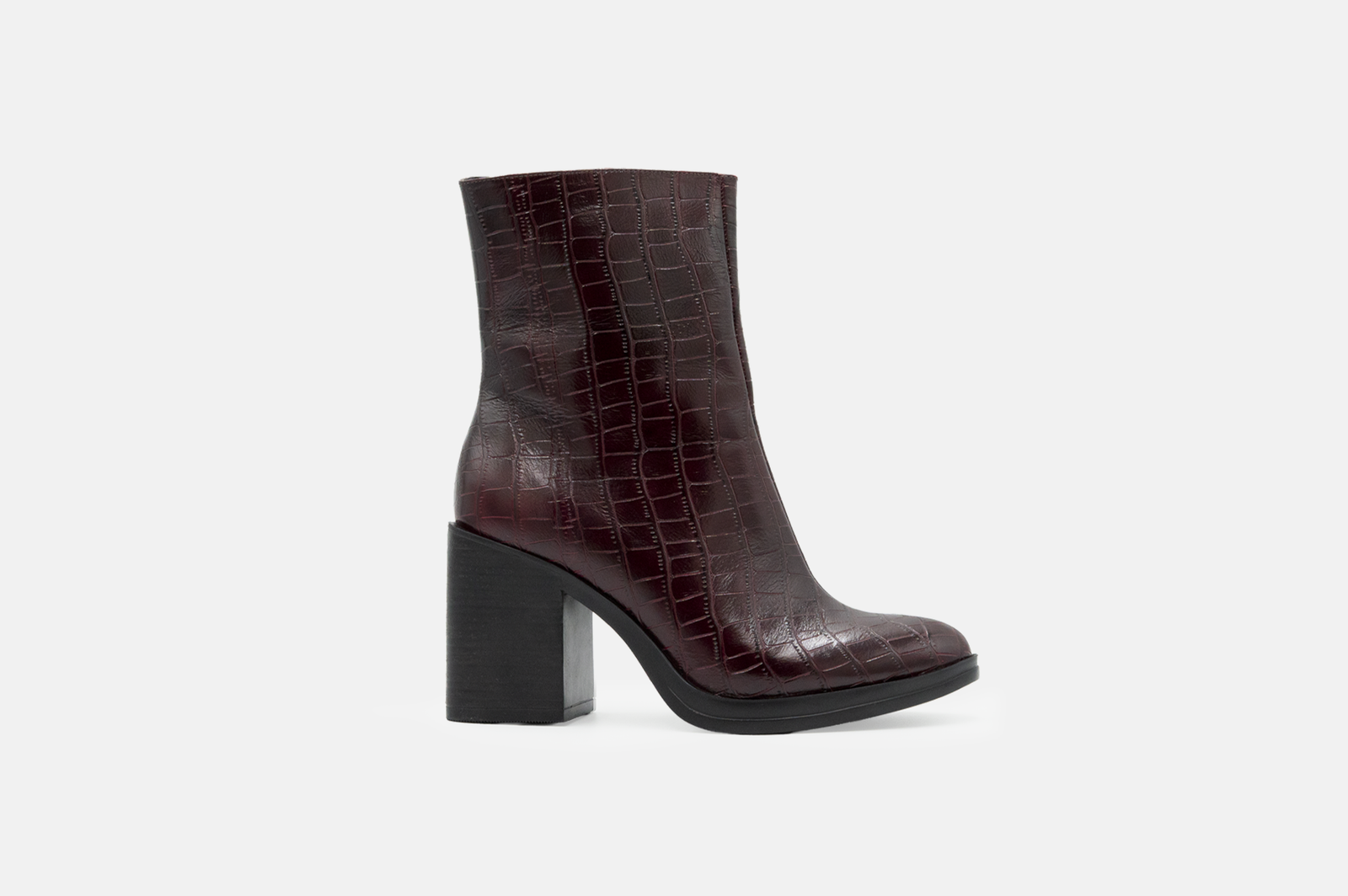 Botin MEDELLIN en cuero grabado burdeo