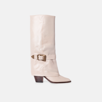 Bota Larga Astrid Cuero Napa Beige