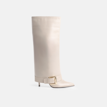 Bota Larga DALLAS Cuero liso Beige