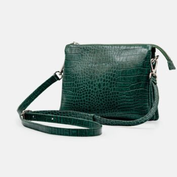 Morral MR-08-26 de cuero grabado color Verde