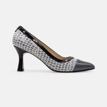 Stiletto DG-22402-2 Cuero Grabado Gris