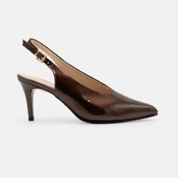 Stiletto ELISE cuero charol Brandy