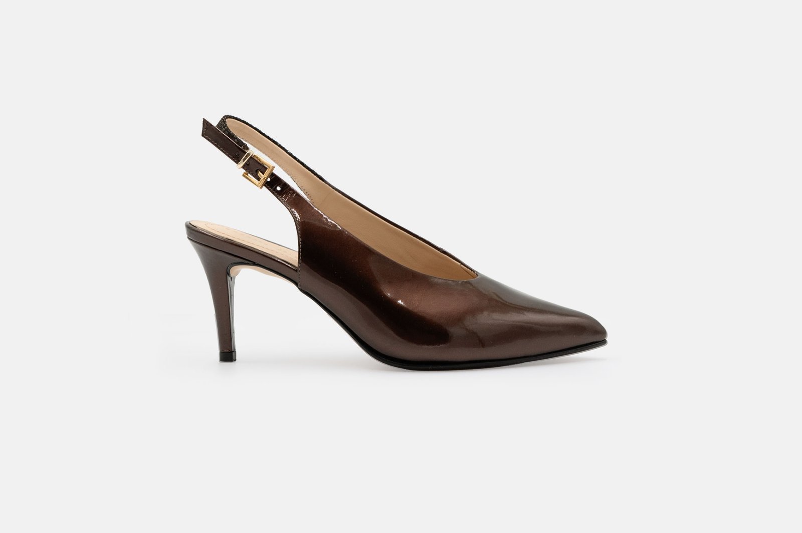 Stiletto ELISE cuero charol Brandy